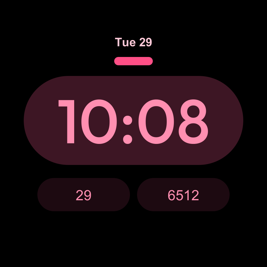 Pill watch face, Rose theme