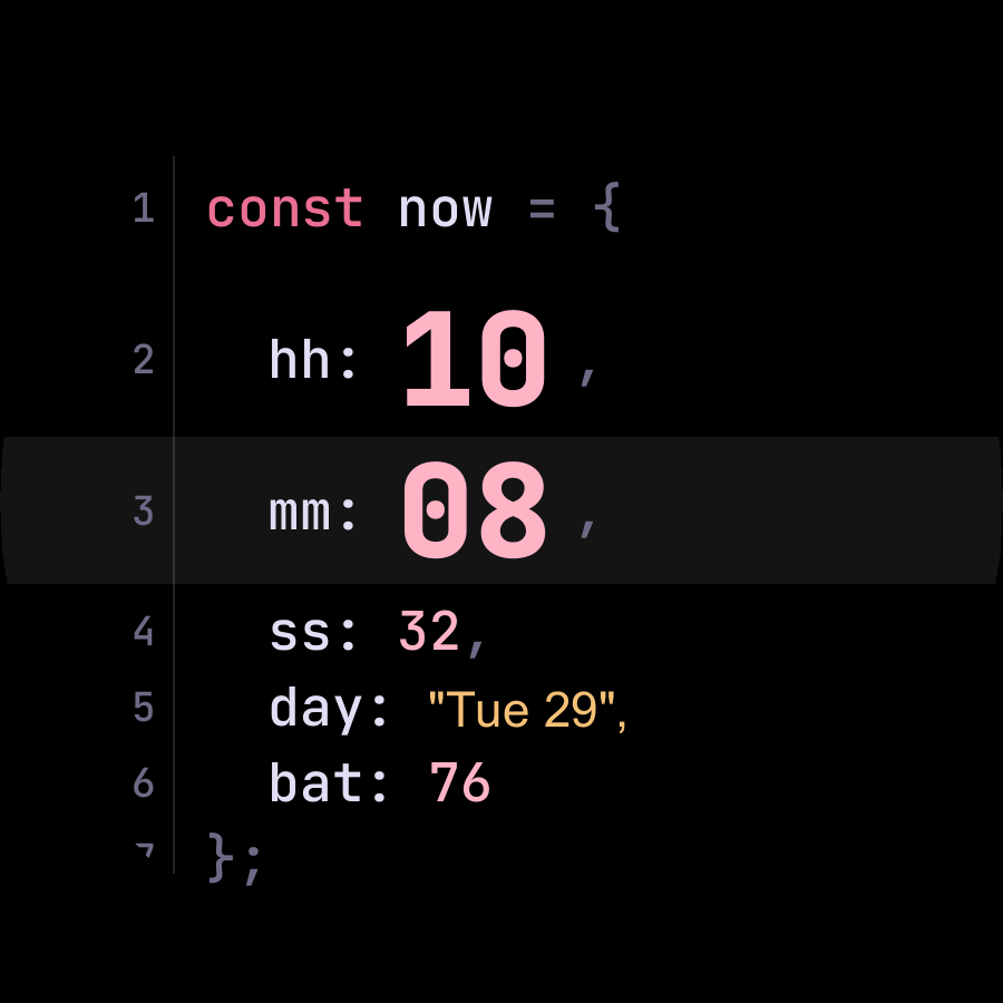 Code watch face, Rose theme