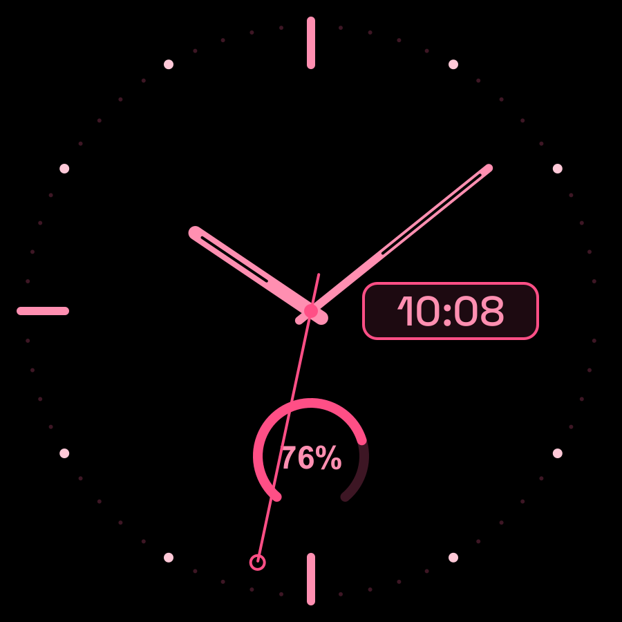 Hybrid Mini watch face, Rose theme