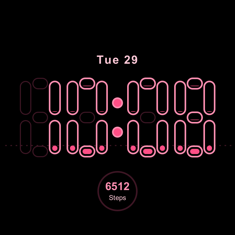 Outline watch face, Rose theme