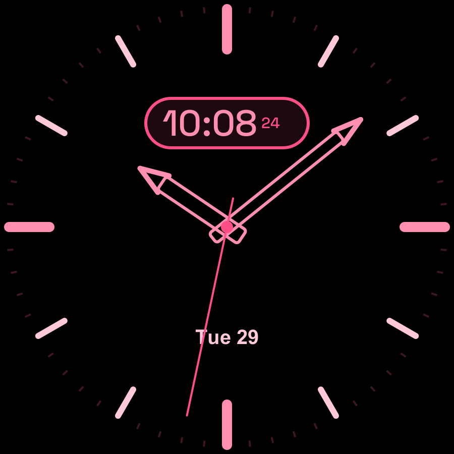 Dual watch face, Rose theme