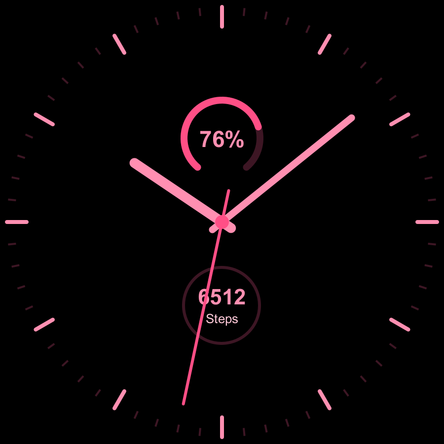 Meridian Lite watch face, Rose theme