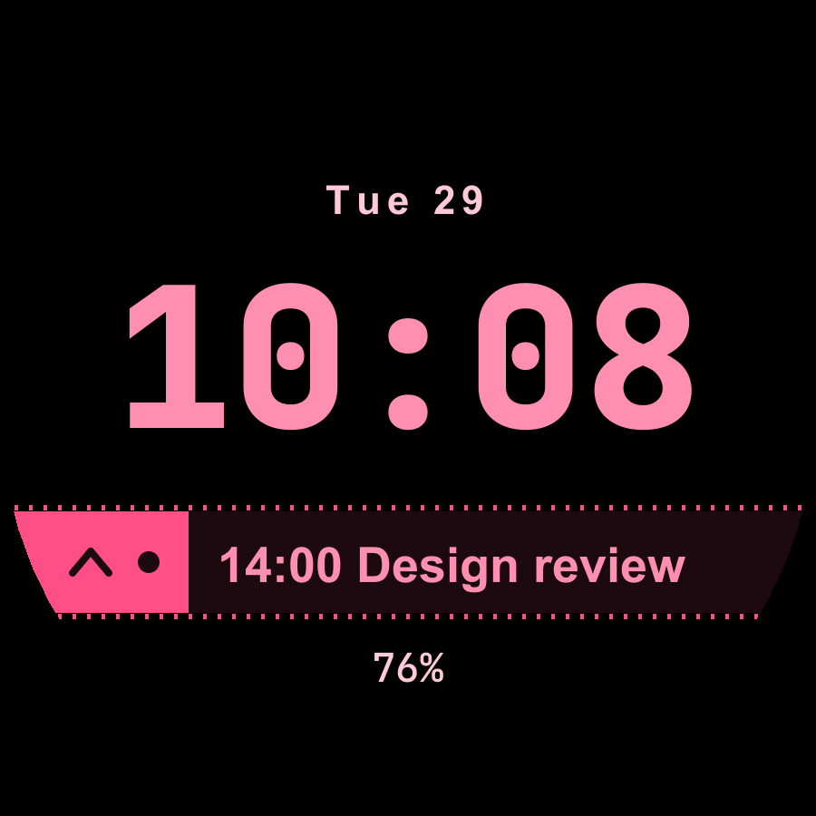 Ticker watch face, Rose theme