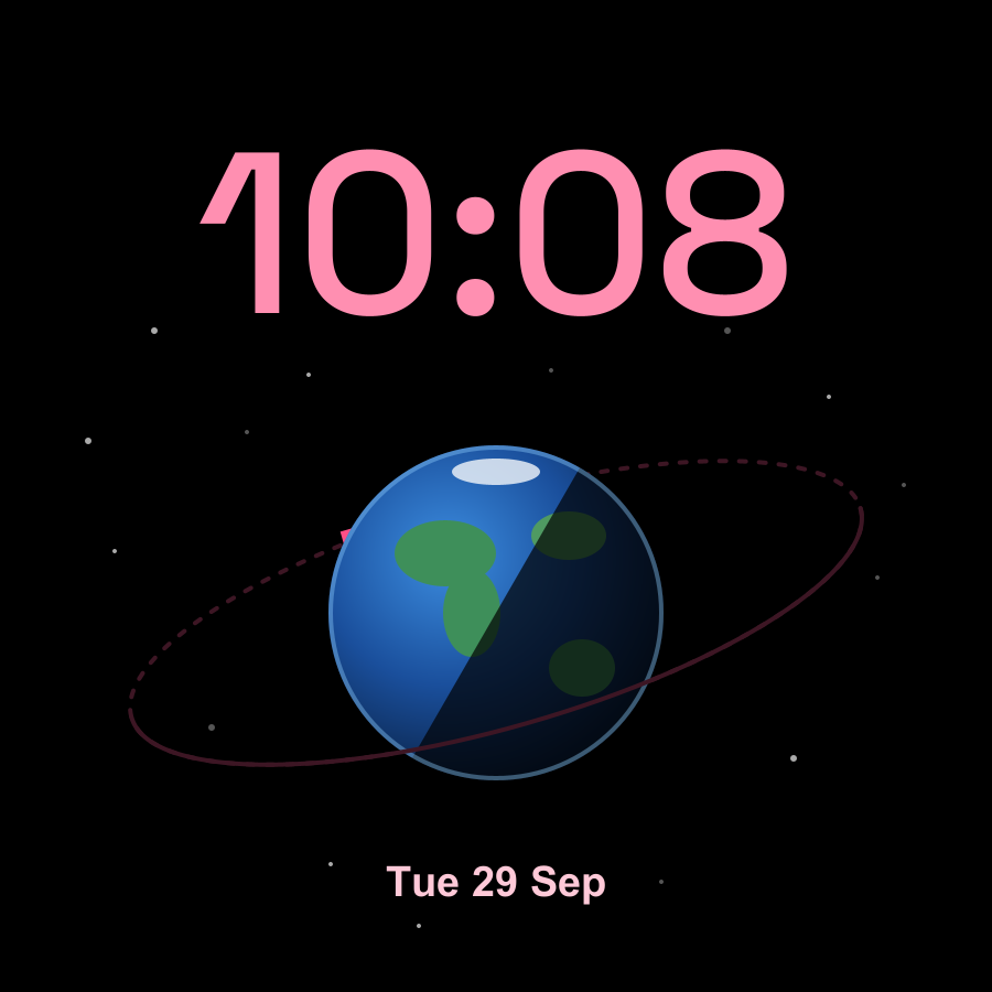 Satellite watch face, Rose theme