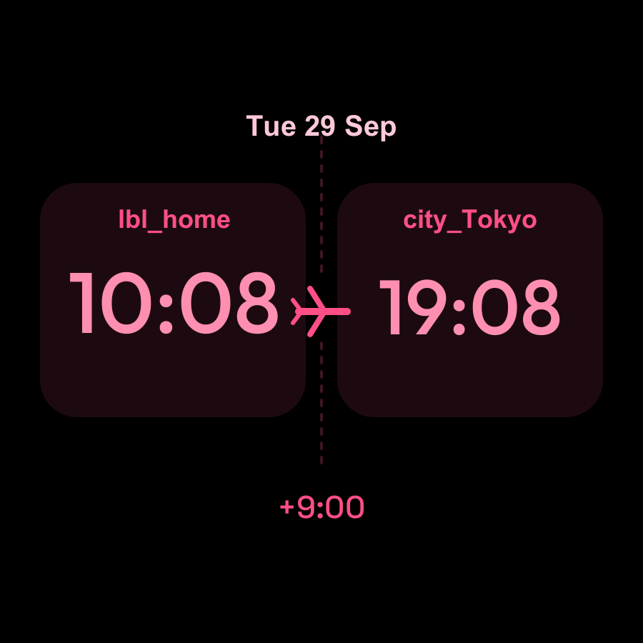 Travel watch face, Rose theme