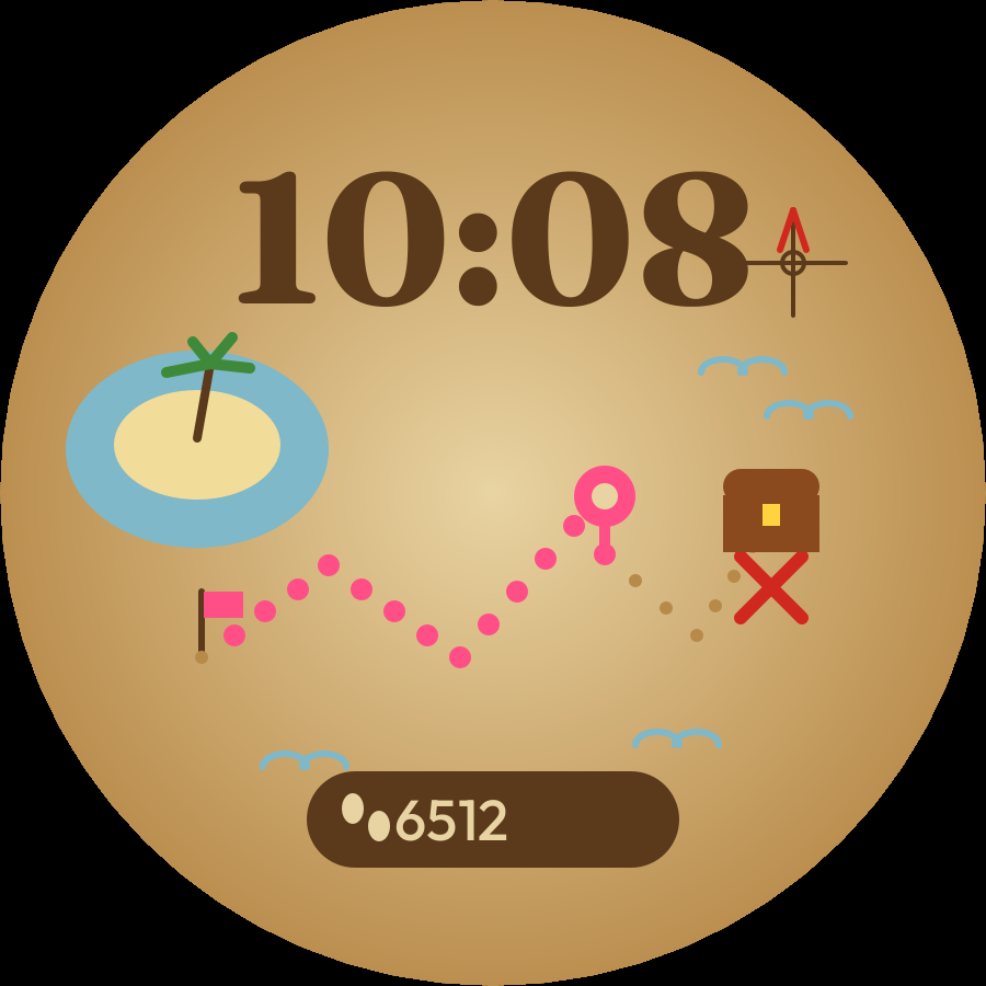 Adventure watch face, Rose theme