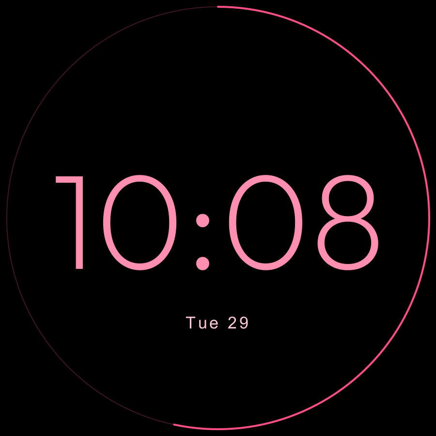 Hairline watch face, Rose theme