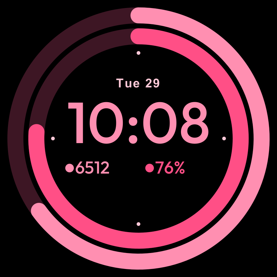 Daily Rings watch face, Rose theme