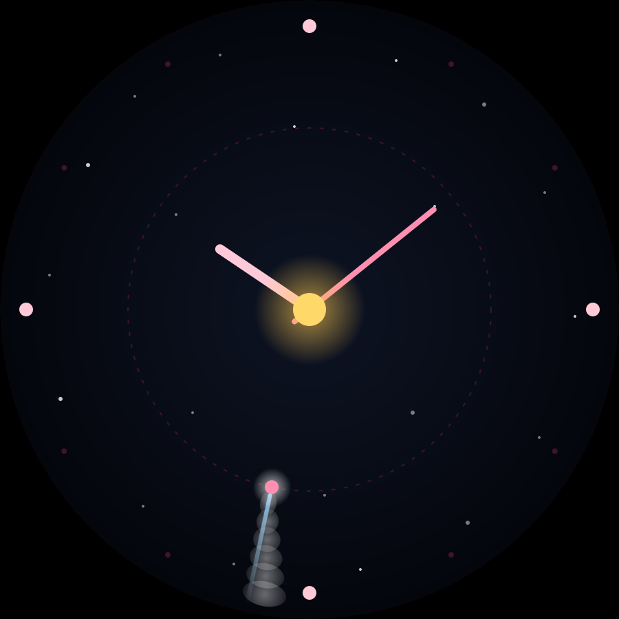 Comet watch face, Rose theme
