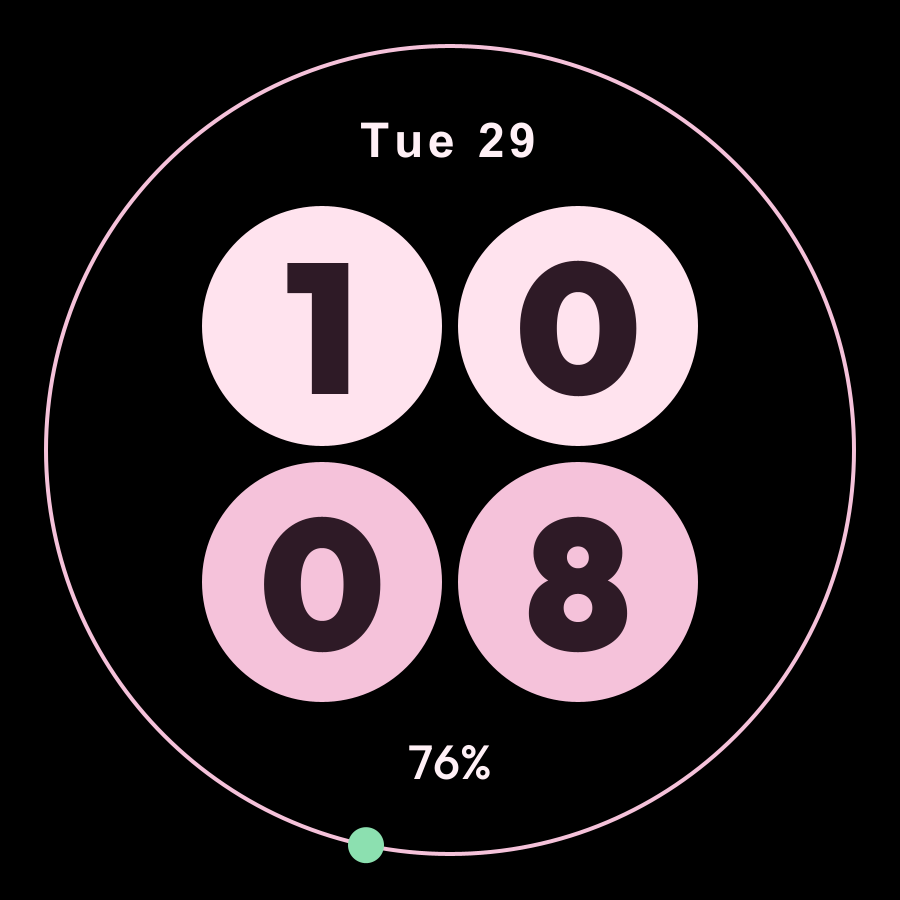 Round watch face, Sakura theme
