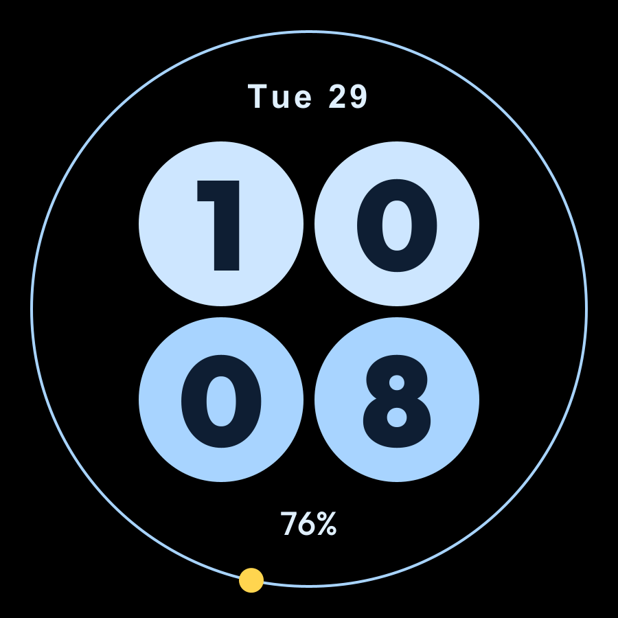 Round watch face, Sky theme