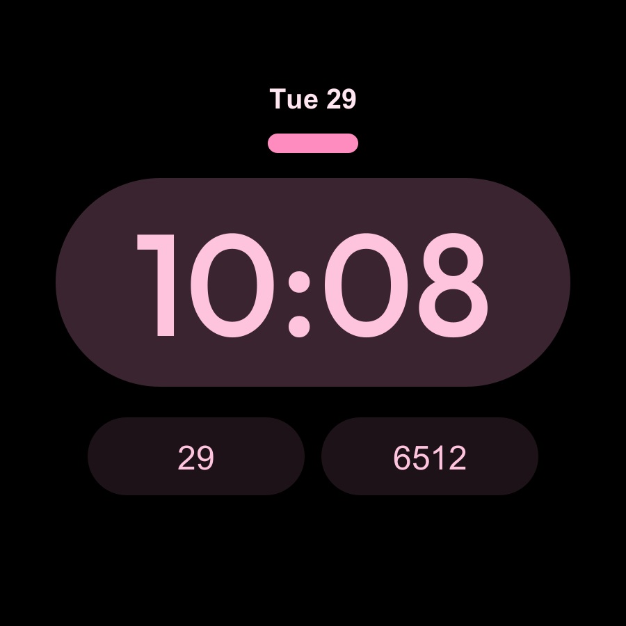 Pill watch face, Sakura theme