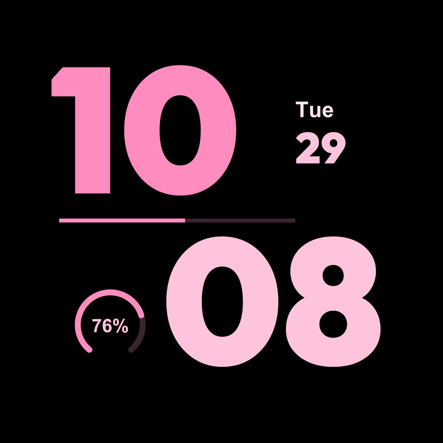 Stack watch face, Sakura theme