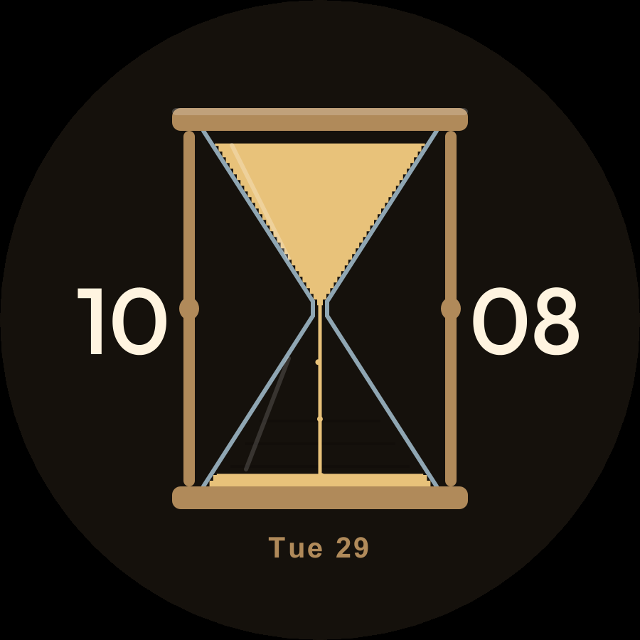 Hourglass watch face, Sand theme