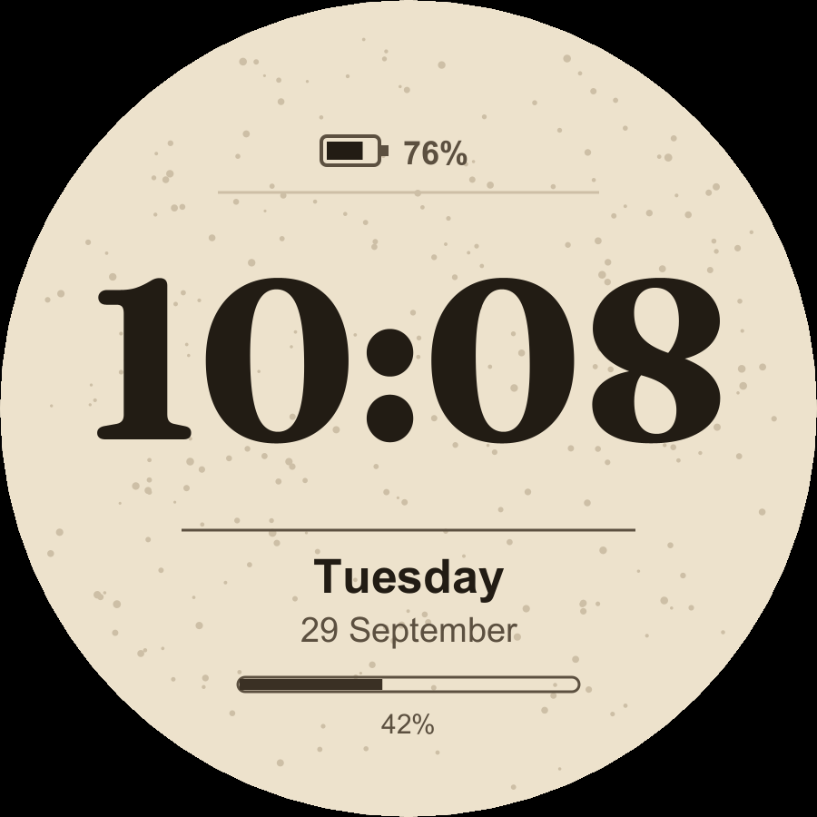Paper watch face, Sand theme