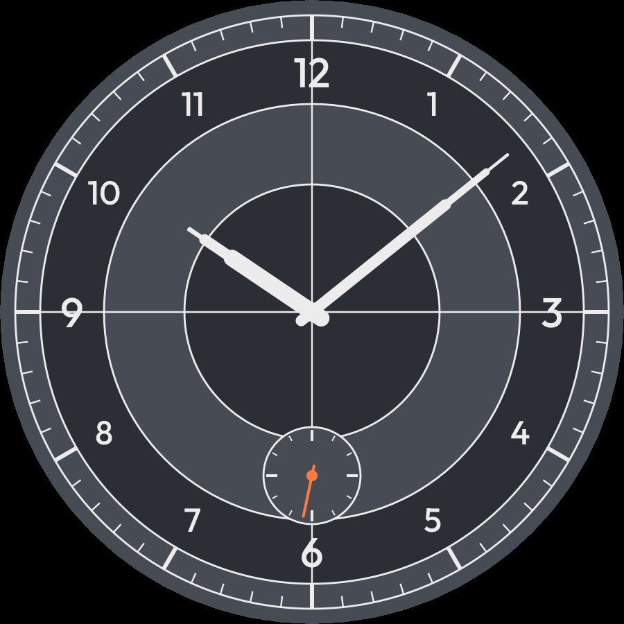 Sector watch face, Graphite theme