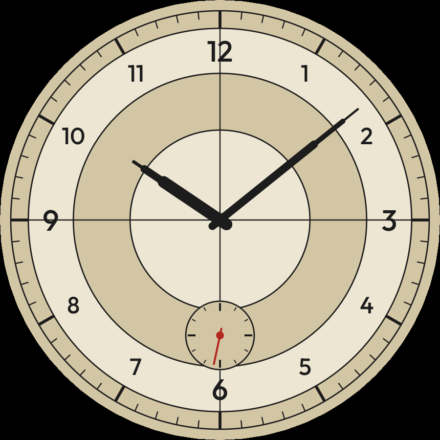 Sector watch face, Ivory theme
