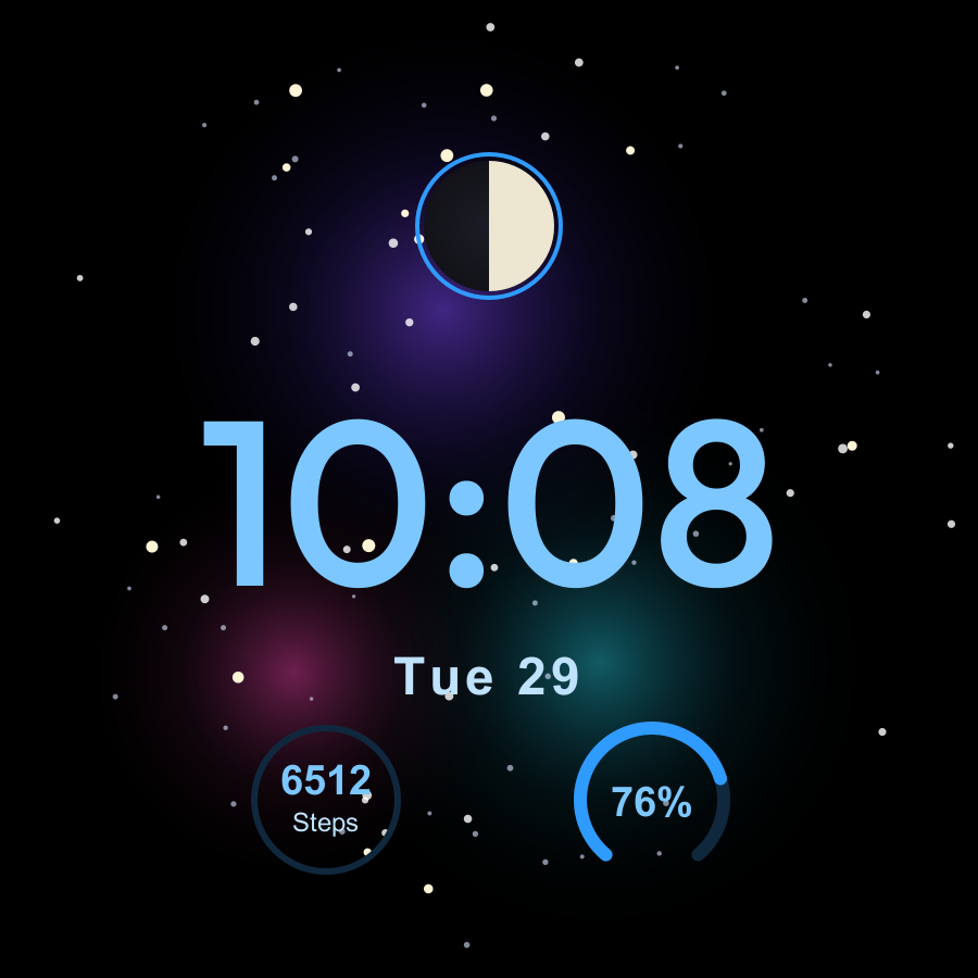 Nebula watch face, Sky theme