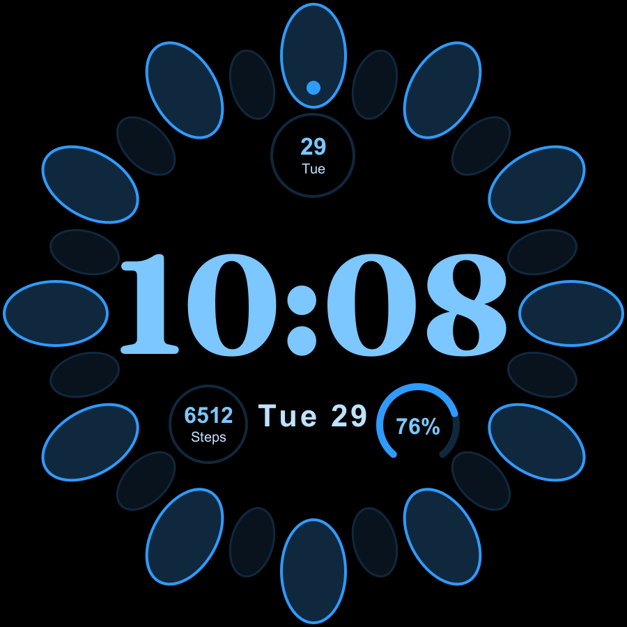 Bloom watch face, Sky theme