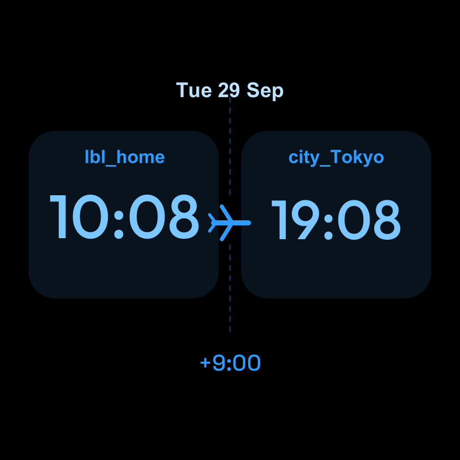 Travel watch face, Sky theme