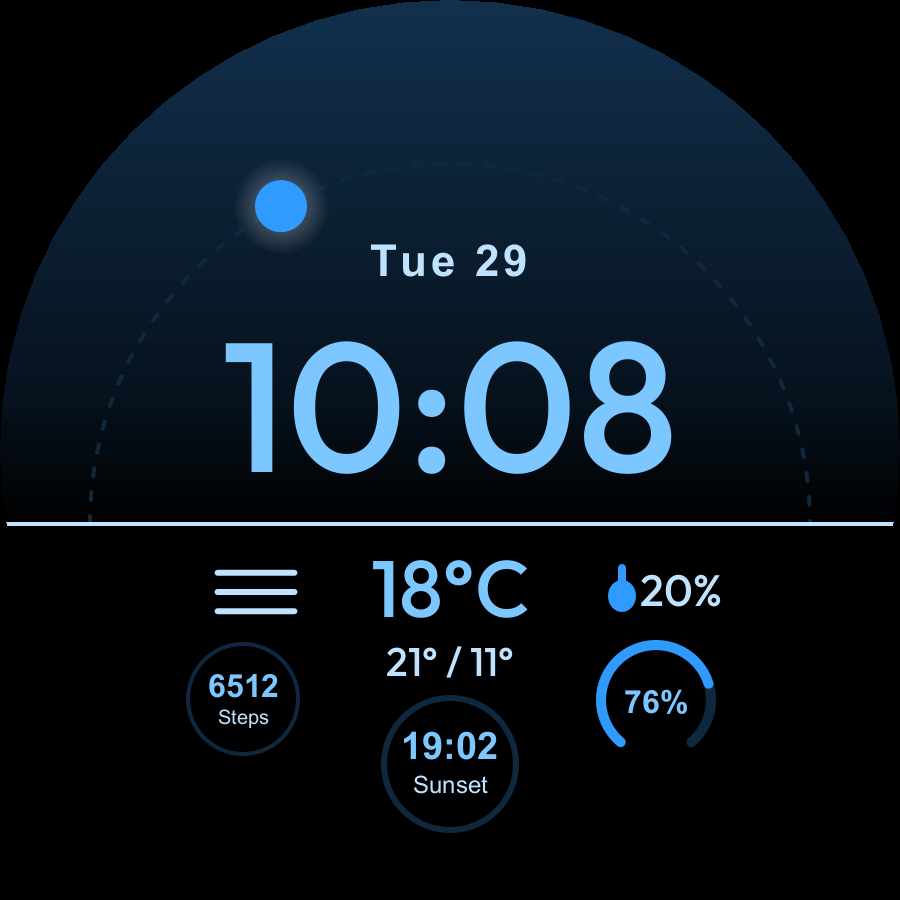 Horizon watch face, Sky theme