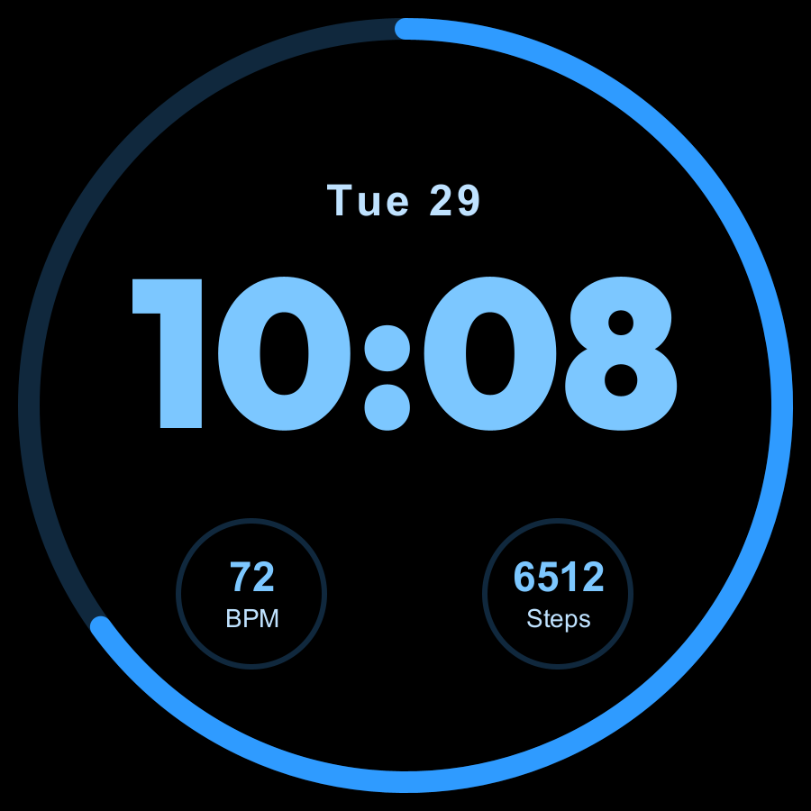 Pulse Lite watch face, Sky theme