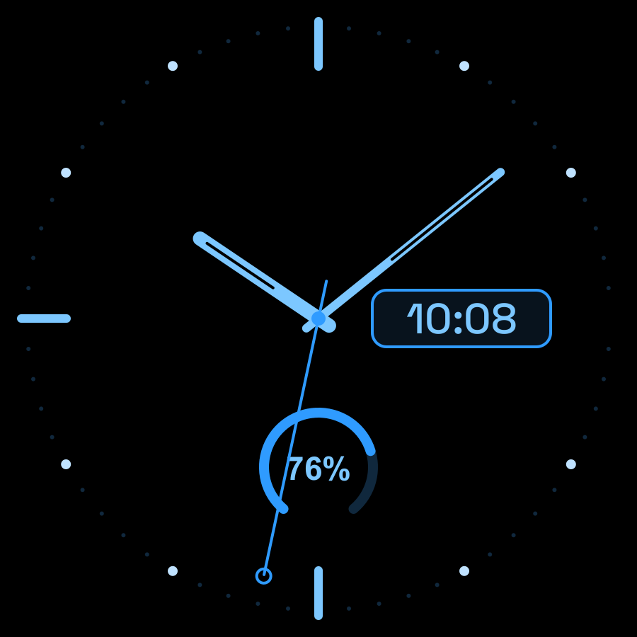 Hybrid Mini watch face, Sky theme