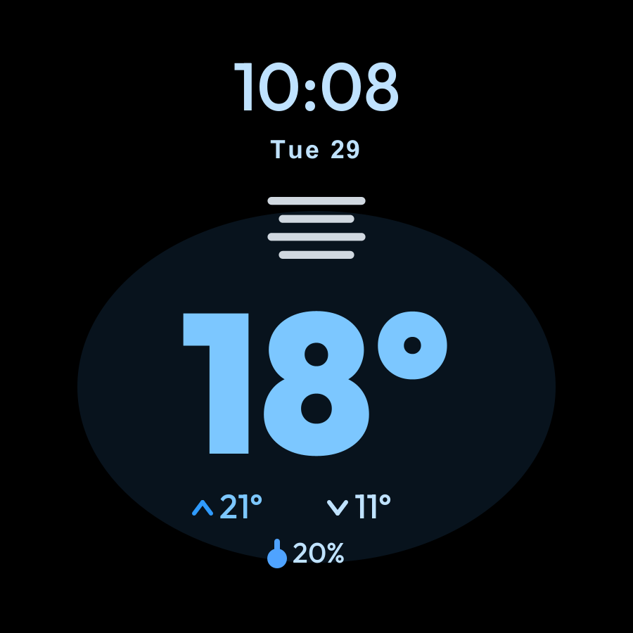 Weather watch face, Sky theme