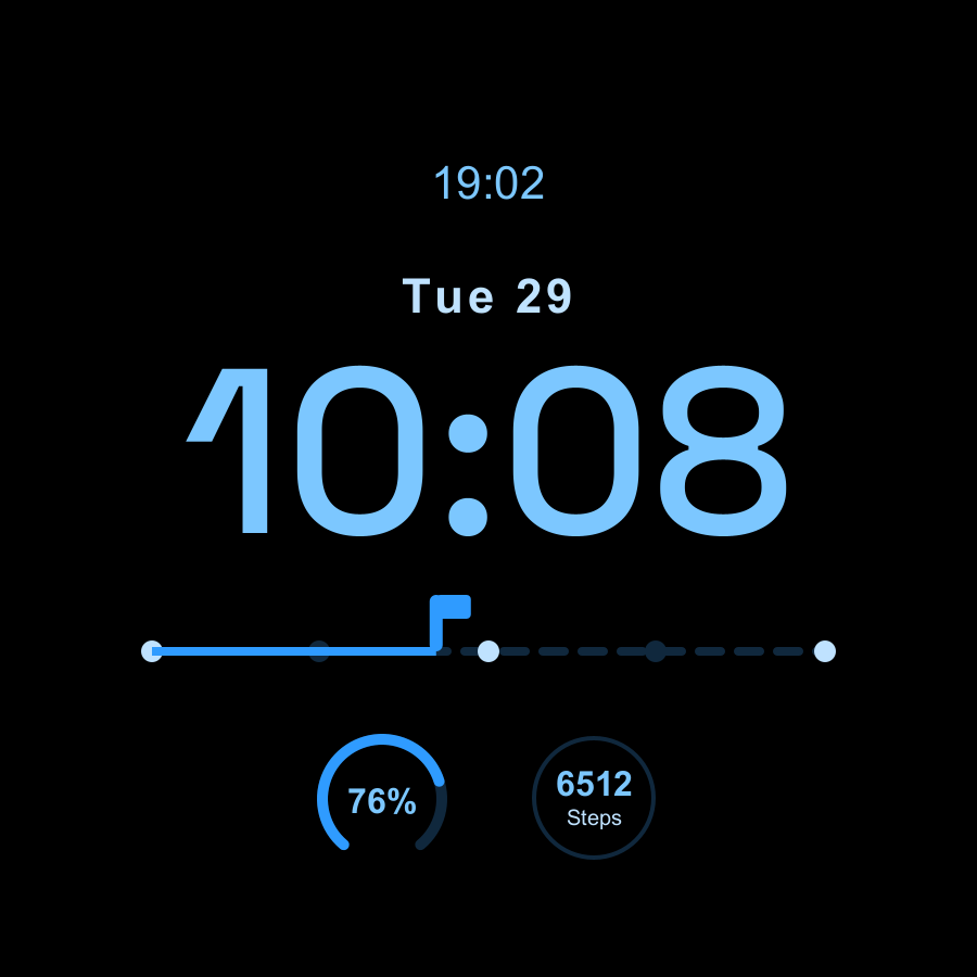 Trail watch face, Sky theme