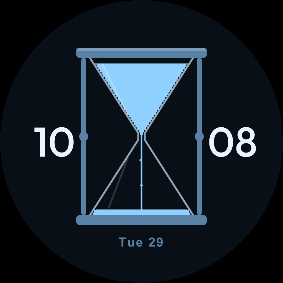 Hourglass watch face, Sky theme