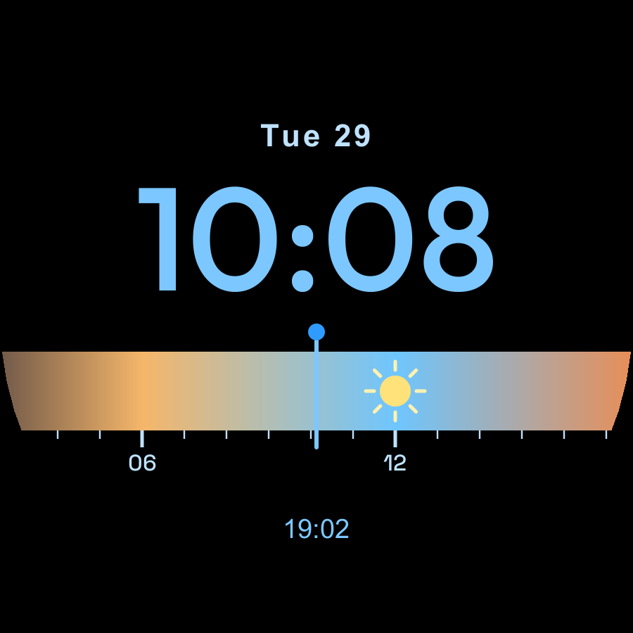 Day Night watch face, Sky theme