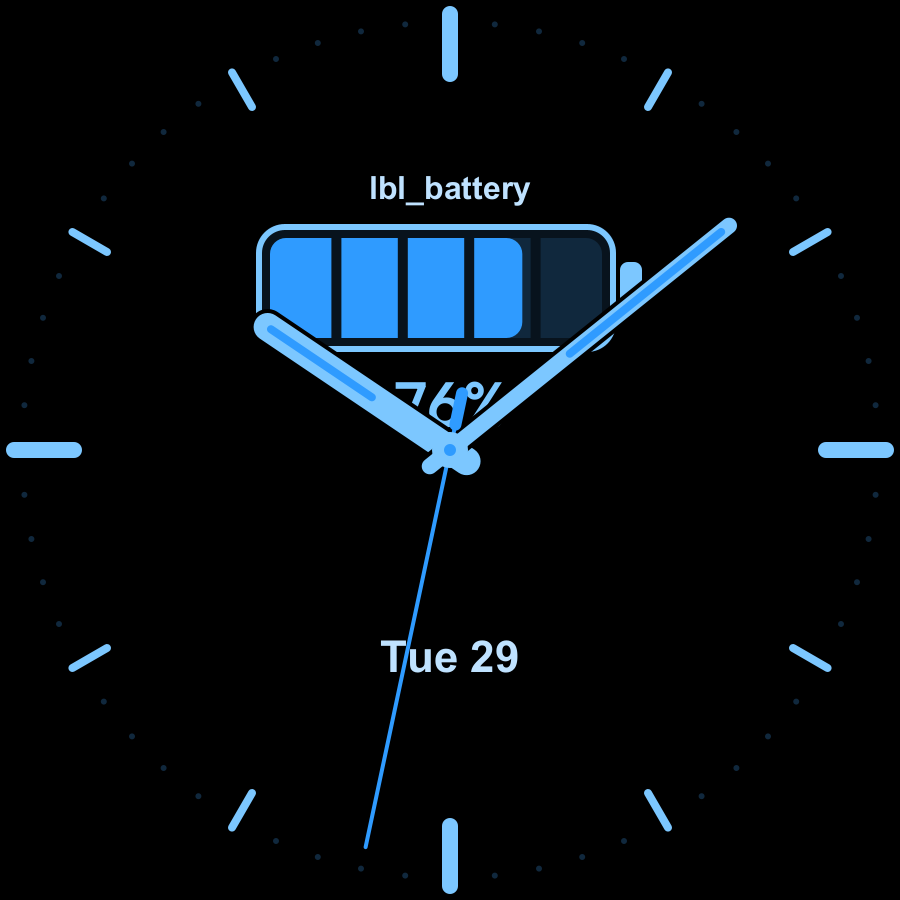 Charge watch face, Sky theme