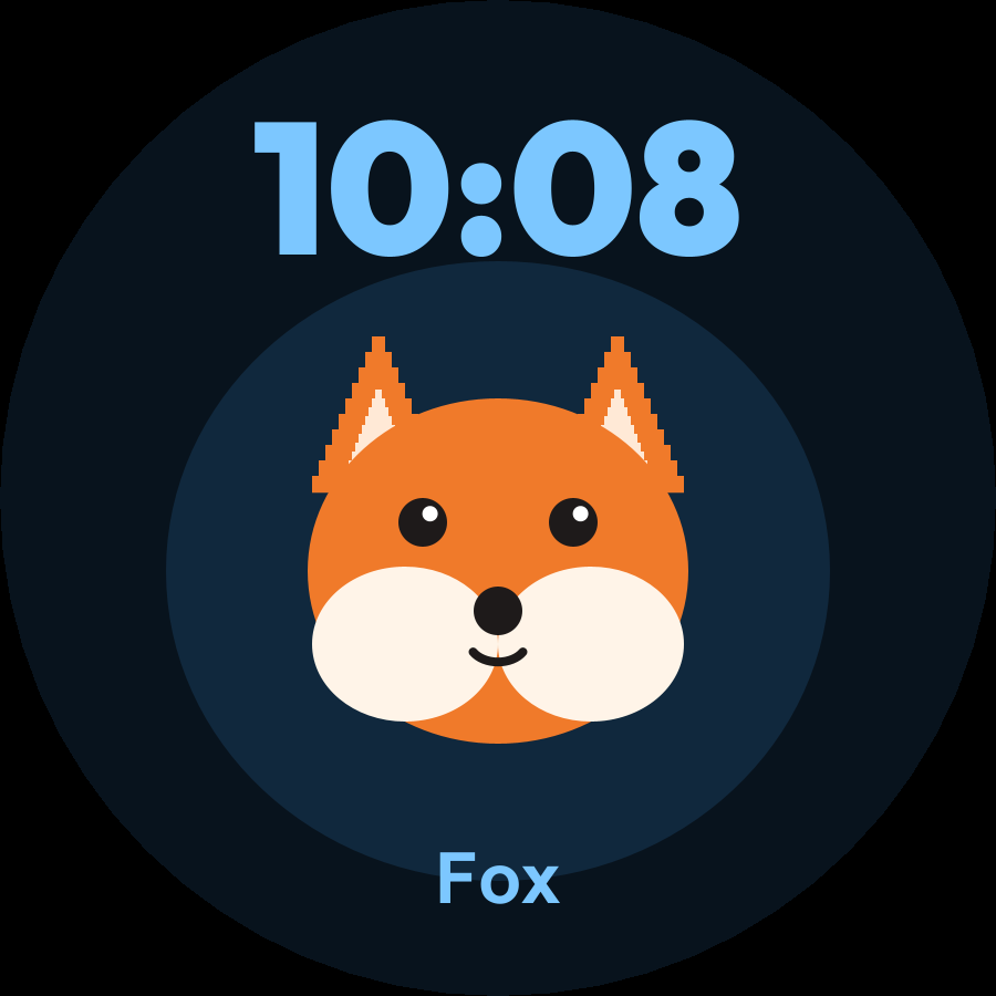 Zoo watch face, Sky theme