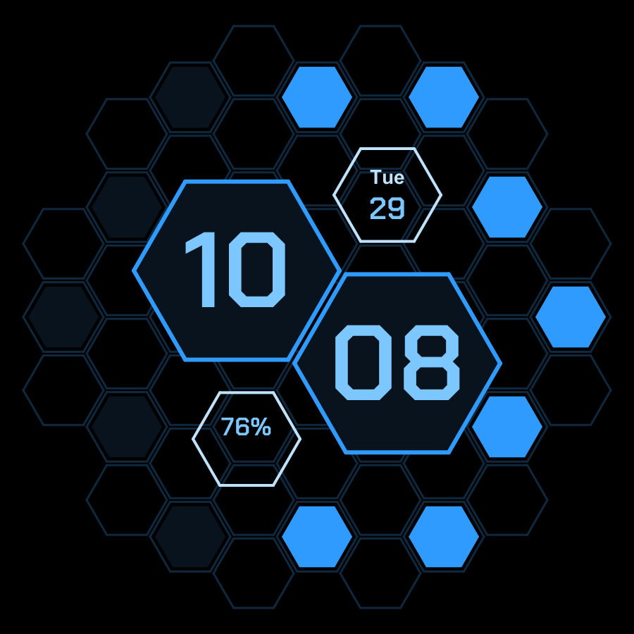Hex watch face, Sky theme
