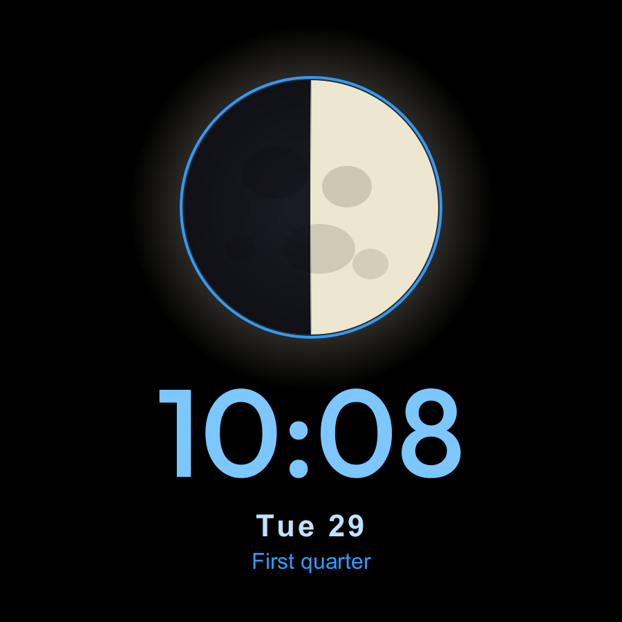 Moon watch face, Sky theme