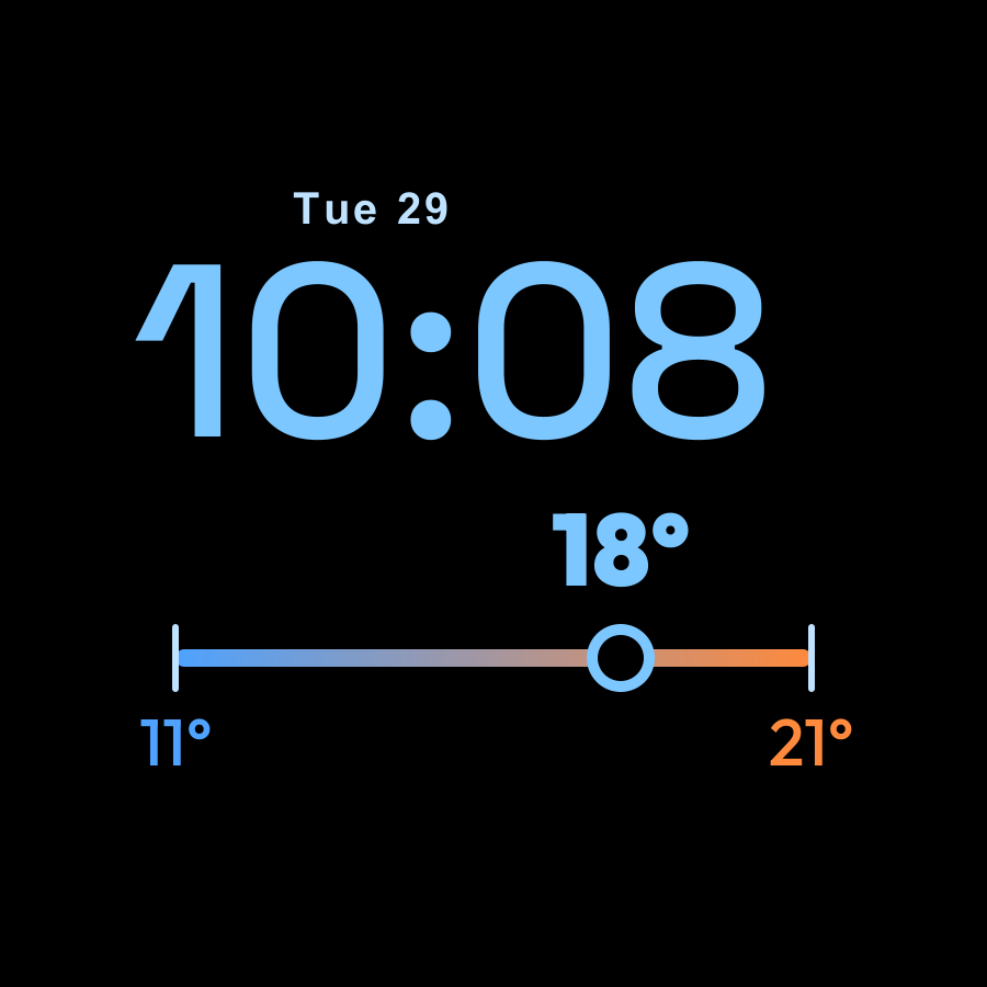 High Low watch face, Sky theme