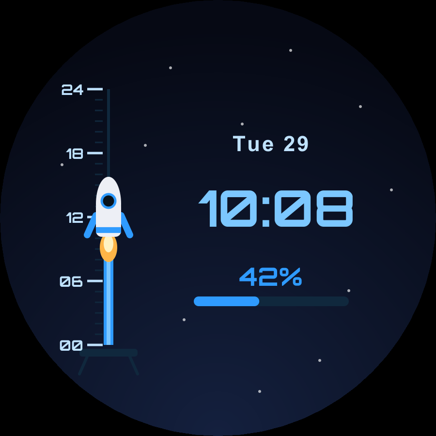Launch watch face, Sky theme