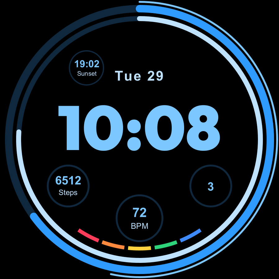 Pulse Pro watch face, Sky theme