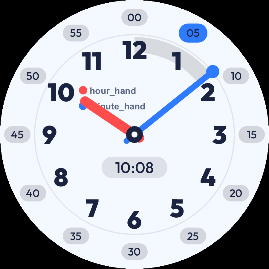 Learn Time watch face, Sky theme
