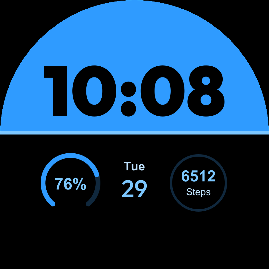 Split watch face, Sky theme