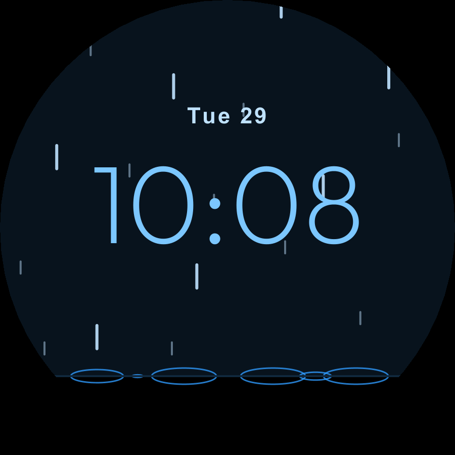 Rain watch face, Sky theme