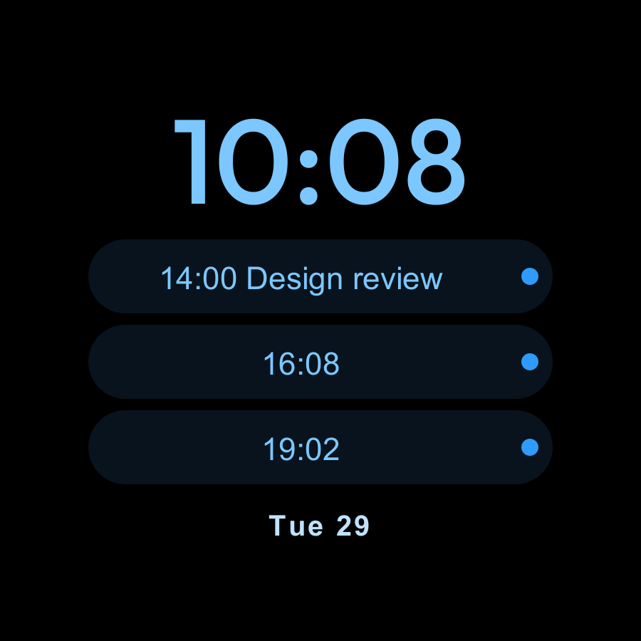 Tri watch face, Sky theme