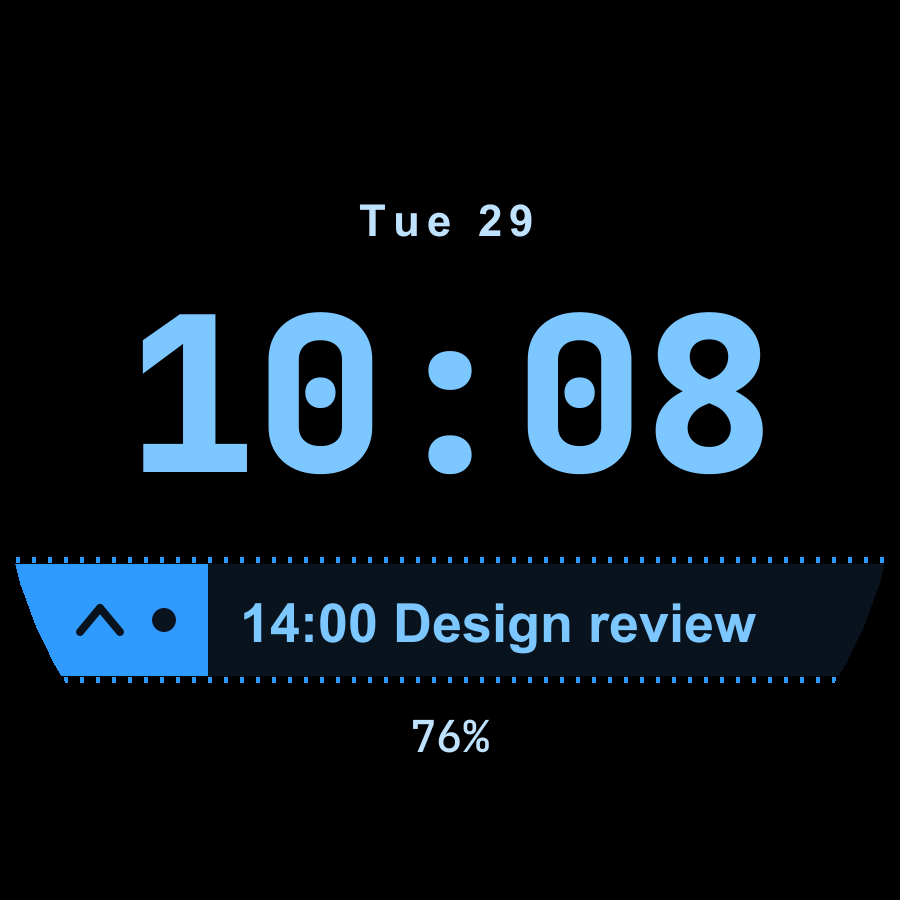 Ticker watch face, Sky theme