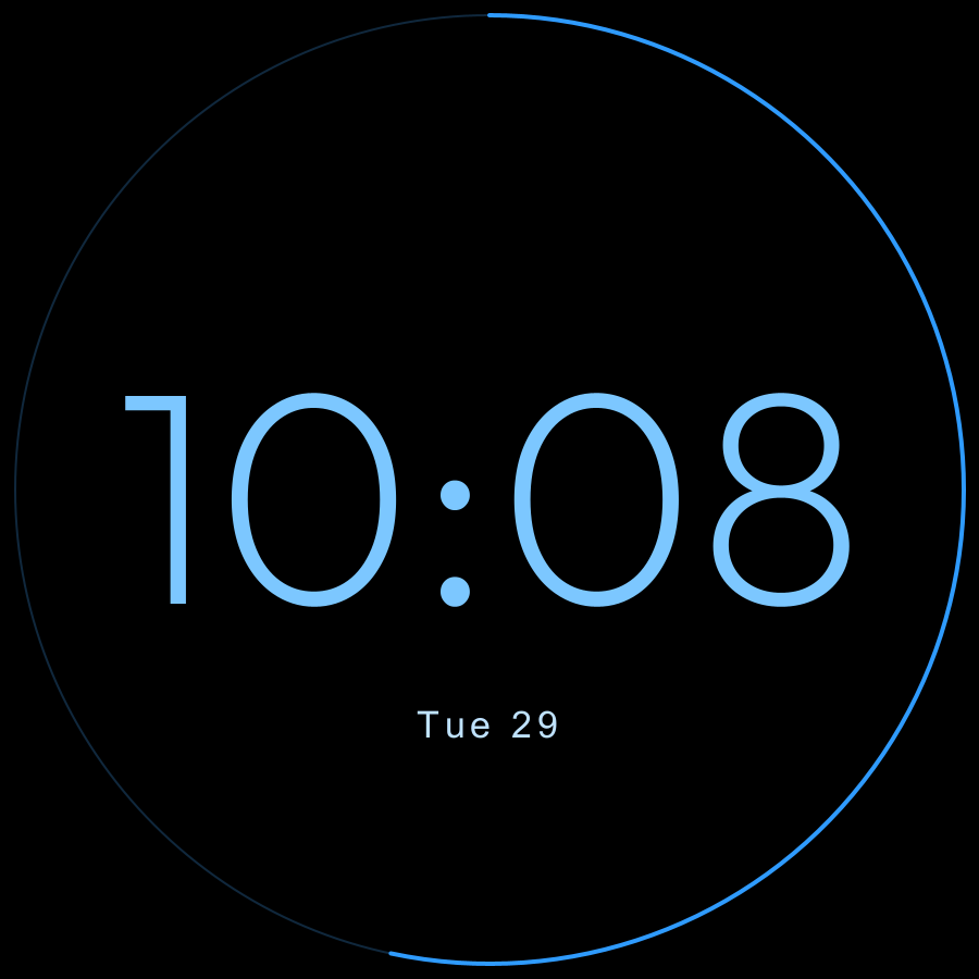 Hairline watch face, Sky theme