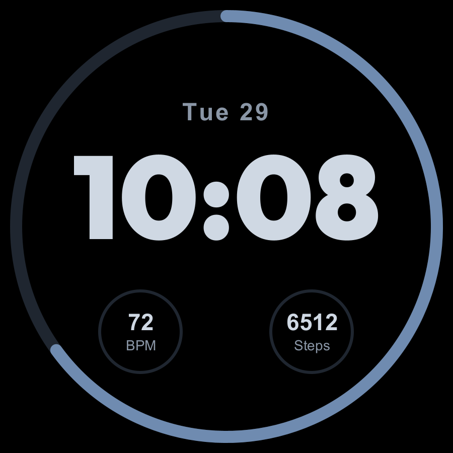 Pulse Lite watch face, Slate theme