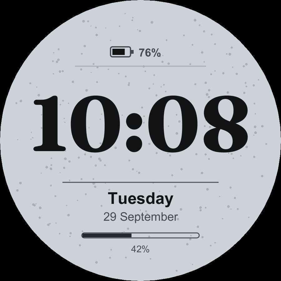 Paper watch face, Slate theme