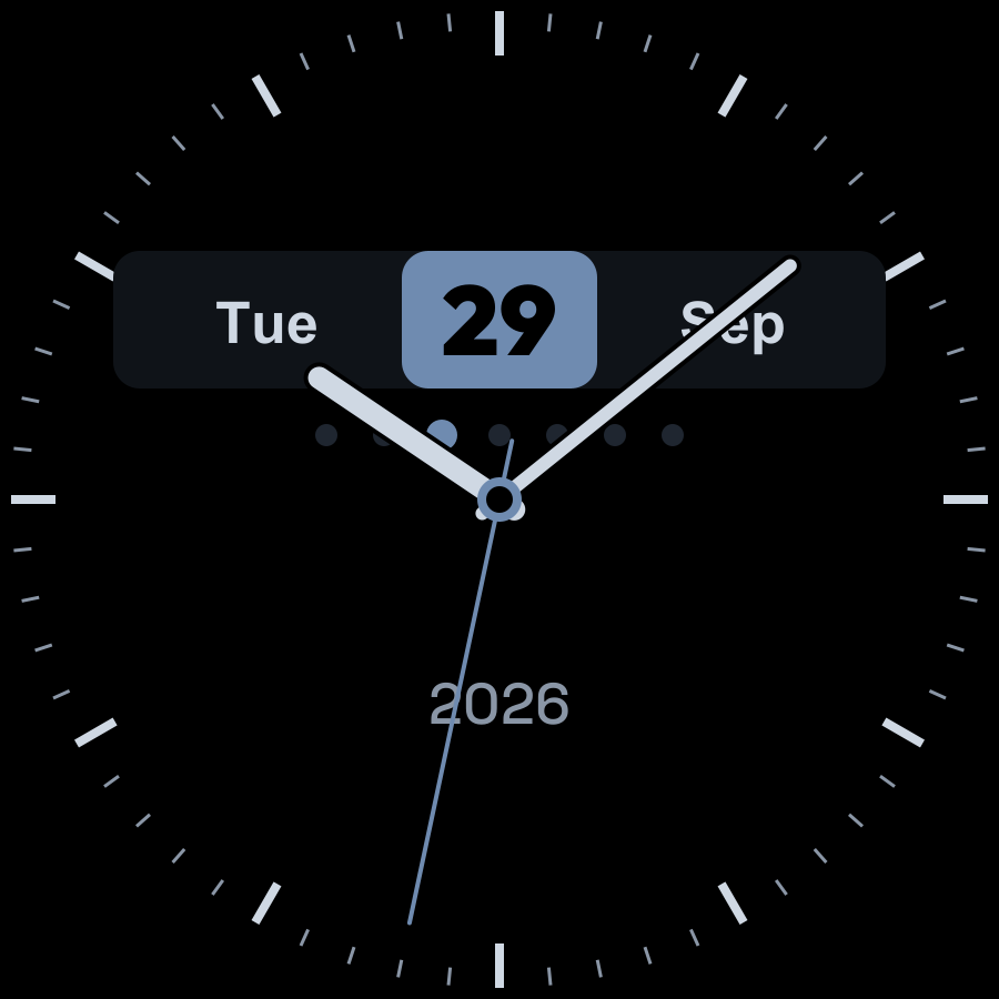 Datum watch face, Slate theme