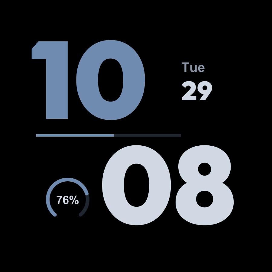 Stack watch face, Slate theme