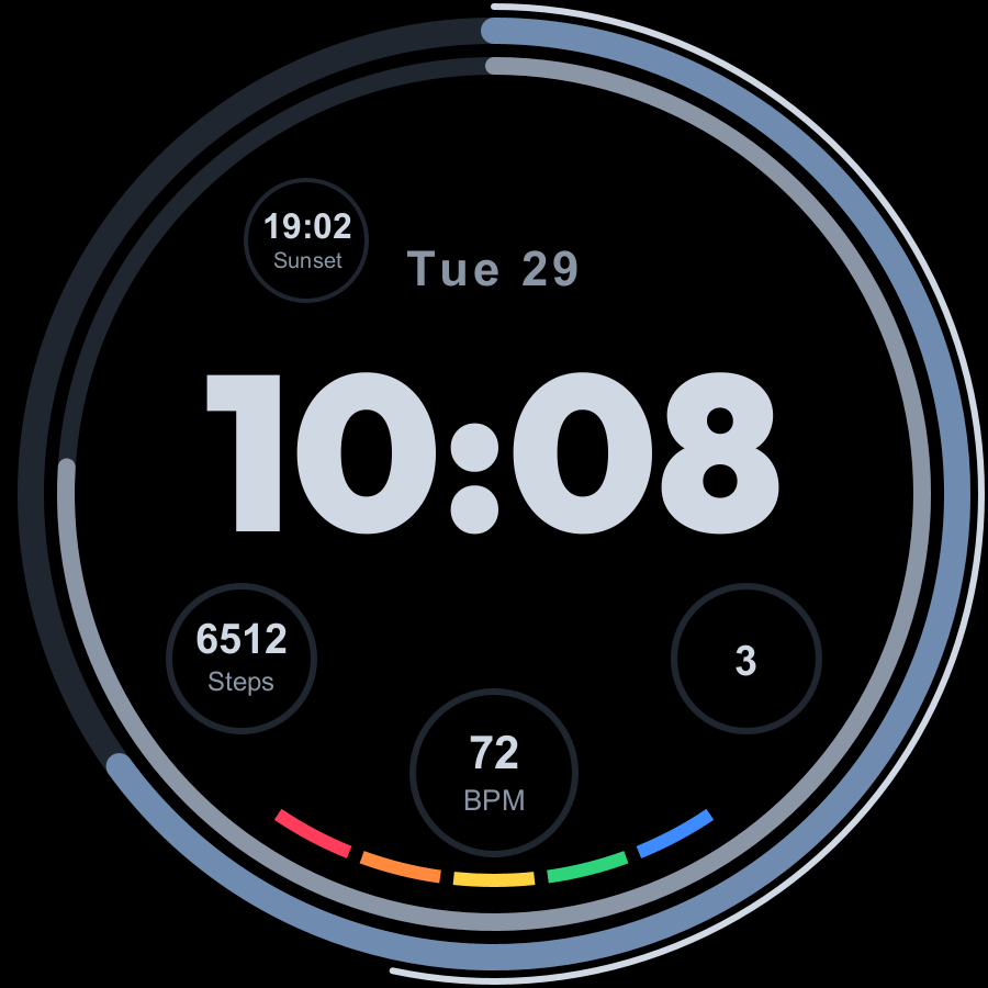 Pulse Pro watch face, Slate theme