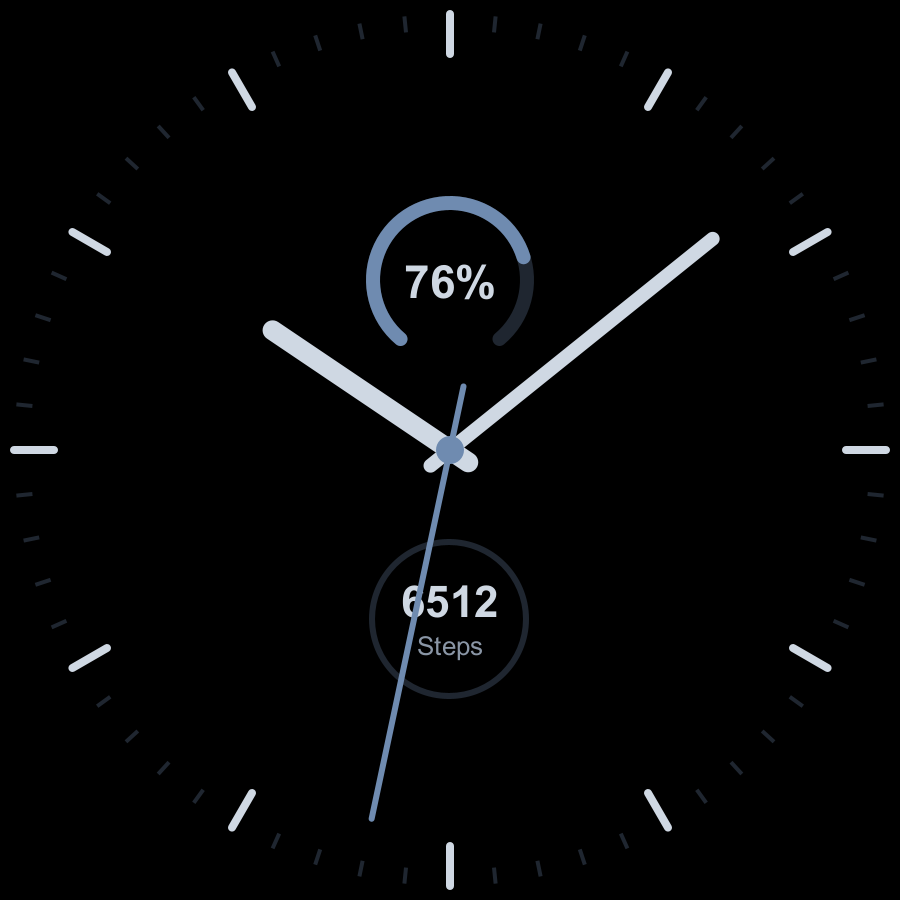 Meridian Lite watch face, Slate theme